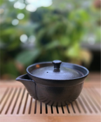 Purple Clay Black Gold Glaze Grab Pot