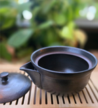 Purple Clay Black Gold Glaze Grab Pot